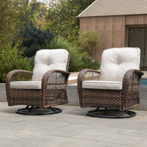 Hampton bay cambridge gray wicker outdoor patio swivel rocking online chair with cushionguard cushions